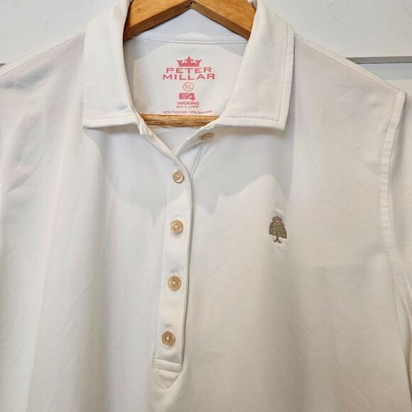Peter Millar White Polo Shirt, E4 Wicking and 50+ UPF Women's XL - Picture 2 of 11